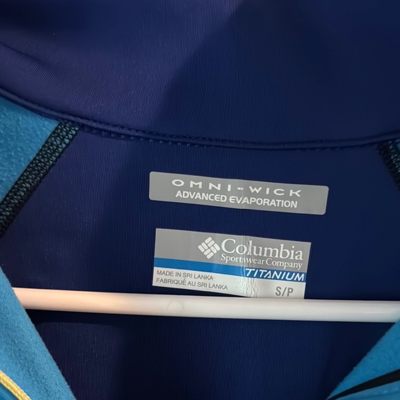 Columbia Two-Tone Blue Jacket with Yellow Trim - Picture 2 of 4